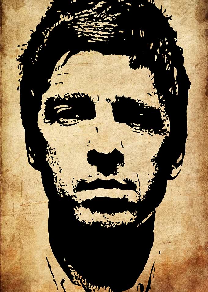 Monochrome Portrait on Textured Background