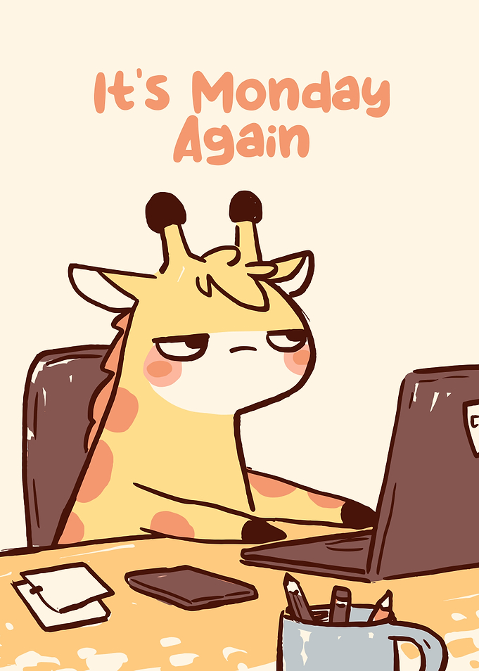 Monday Giraffe Cartoon