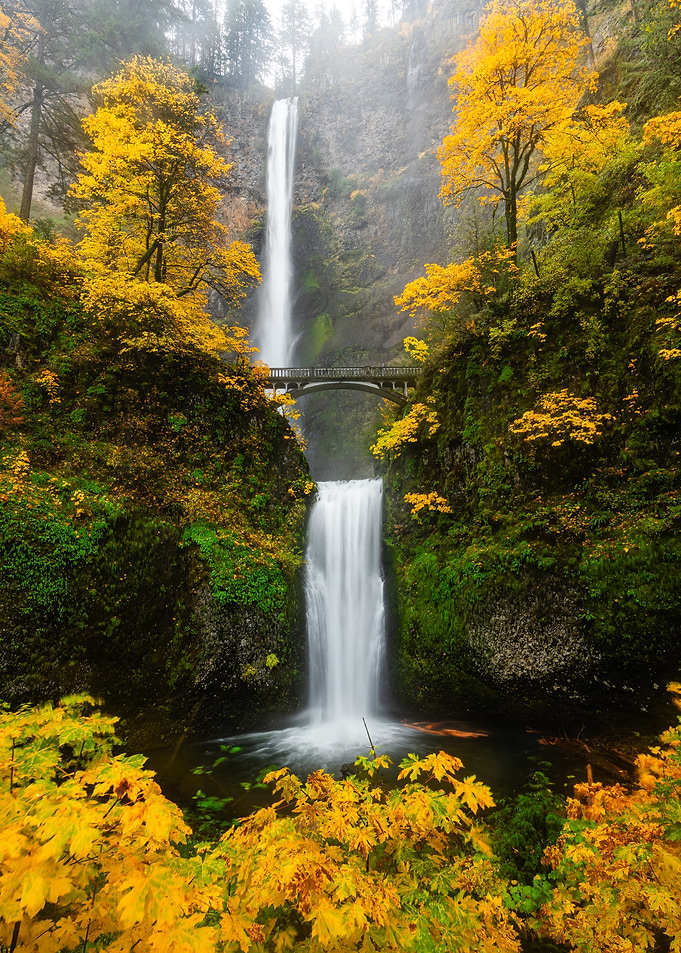 Multnomah Falls in Autumn