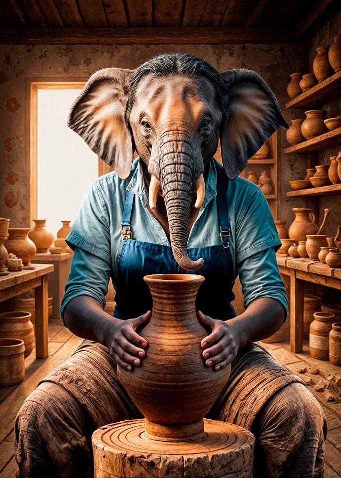 Elephant Potter at Work