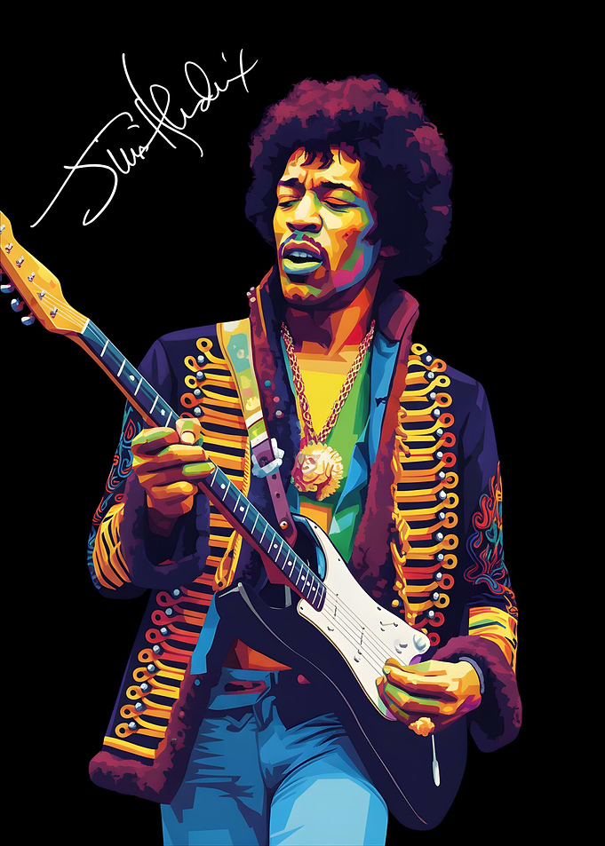 Jimi Hendrix Colorful Portrait