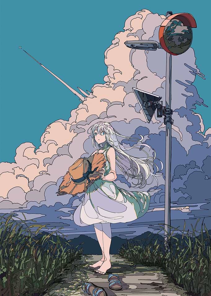 Anime Girl in Summer Landscape