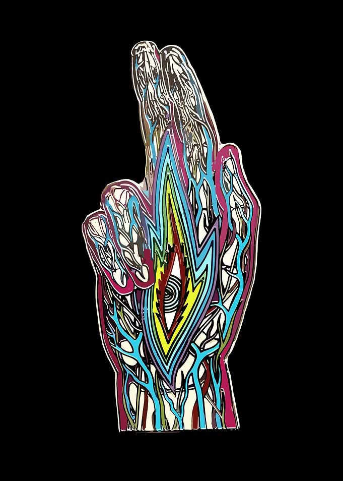 Colorful Hand with Eye Pin