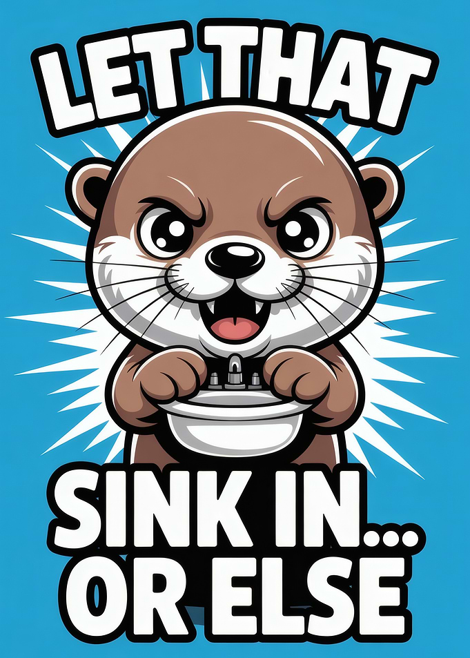 Let That Sink In Angry Otter Cartoon