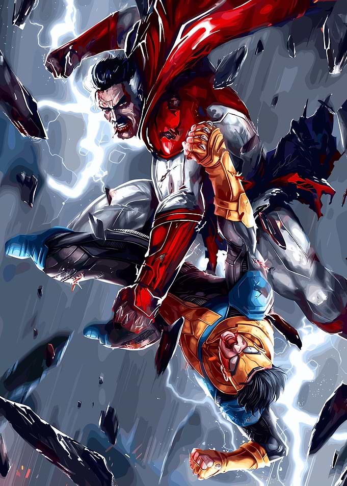 Invincible vs. Omni-Man Battle