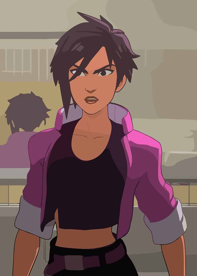 Animated Woman with Pink Jacket