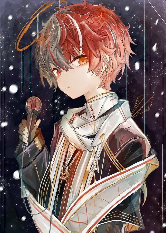 Anime Boy with Microphone and Halo