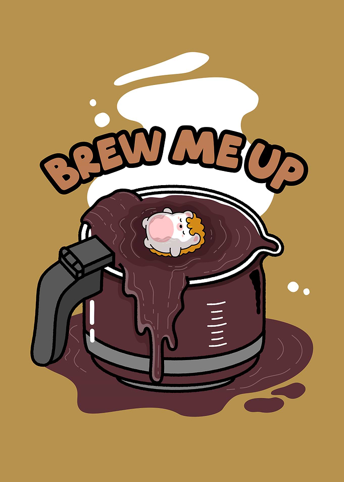 Hamster in Coffee Pot Illustration