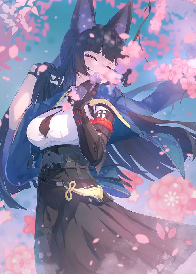 Girl with Cherry Blossoms