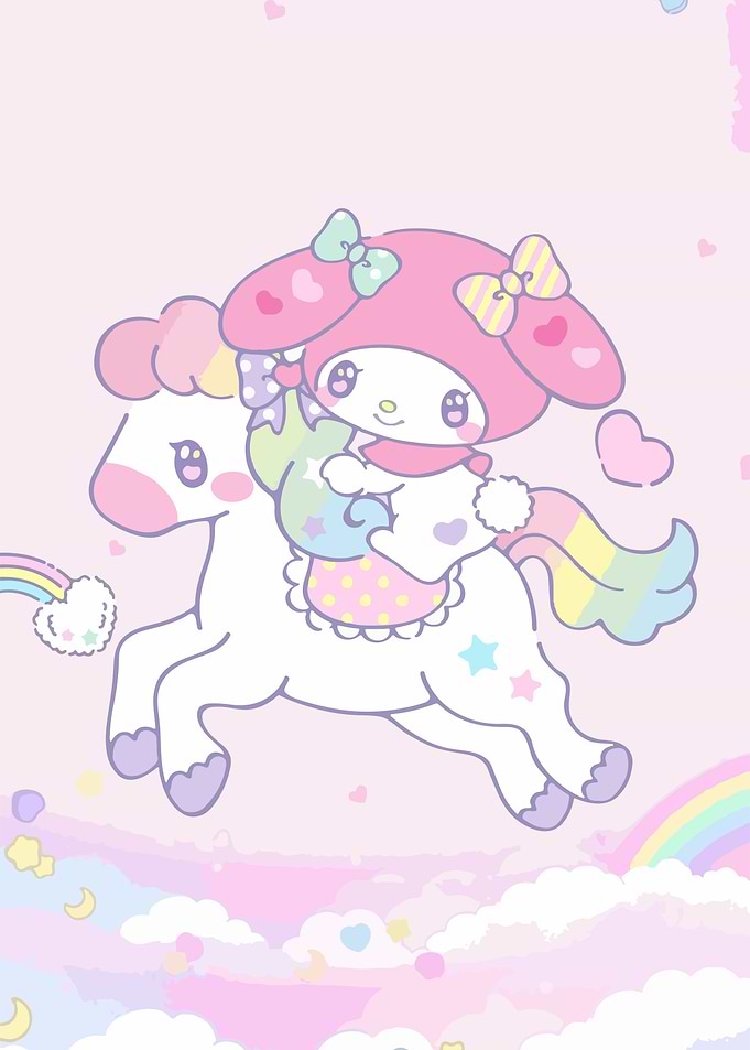 My Melody Riding a Unicorn