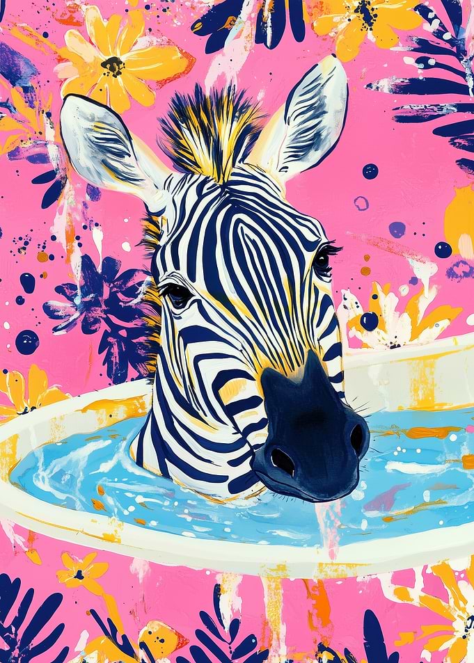 Zebra in Tub Floral Art