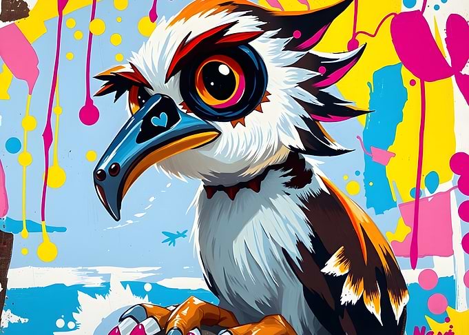 Colorful Kookaburra Pop Art Illustration