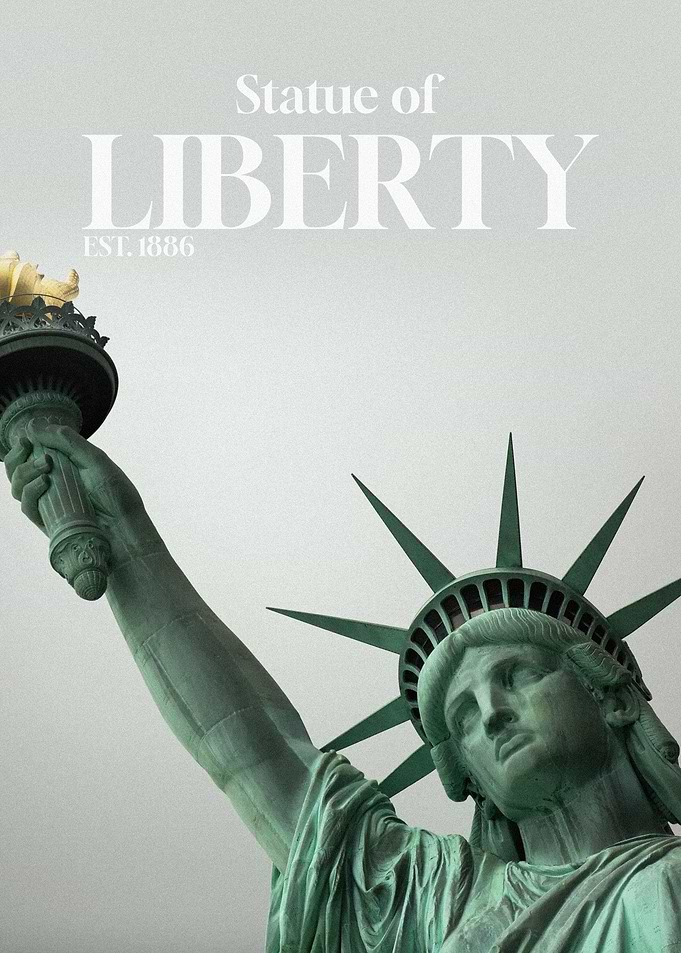 Statue of Liberty Brutalism Poster