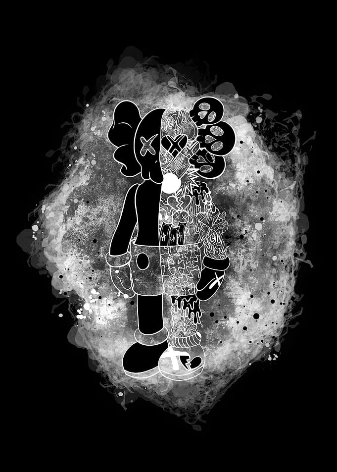 Monochrome KAWS Companion Art
