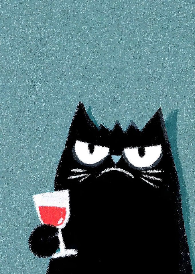 Grumpy Cat with Wine Glass
