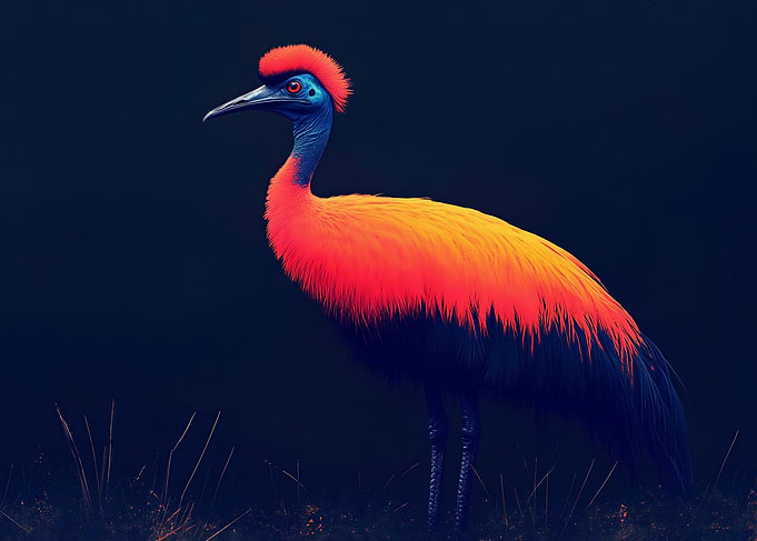 Exotic Bird with Vibrant Plumage