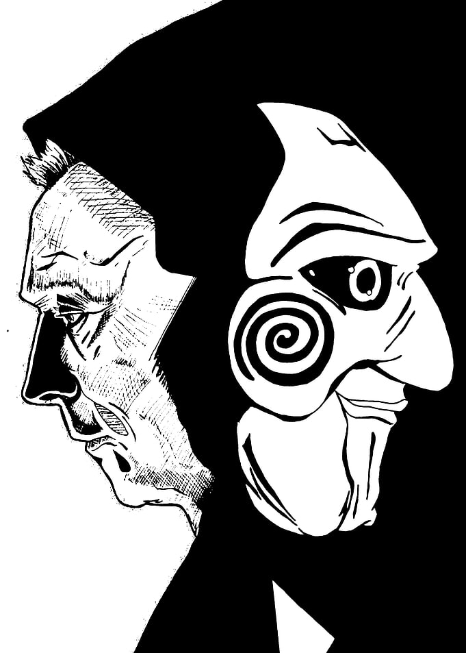 Jigsaw and John Kramer Black and White
