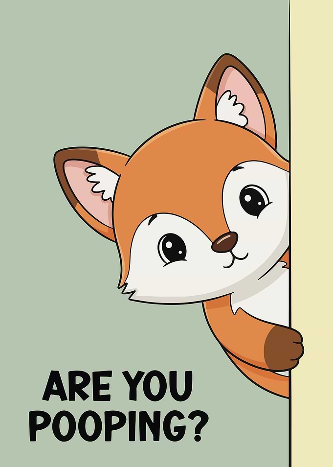 Cartoon Fox Asks: Are You Pooping?