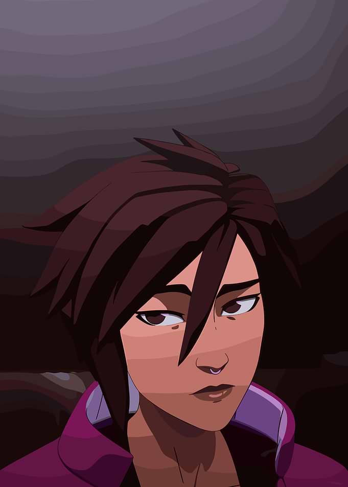Animated Woman with Brown Hair