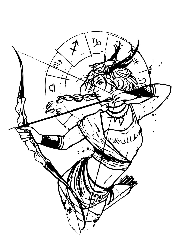 Sagittarius Zodiac Archer Illustration