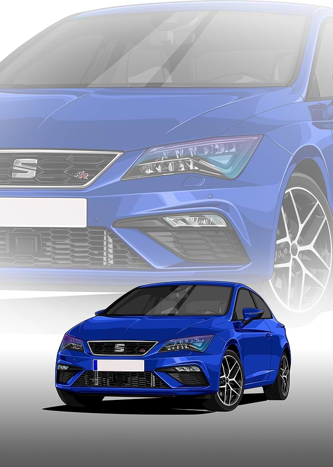 Blue Seat Leon Fr Illustration