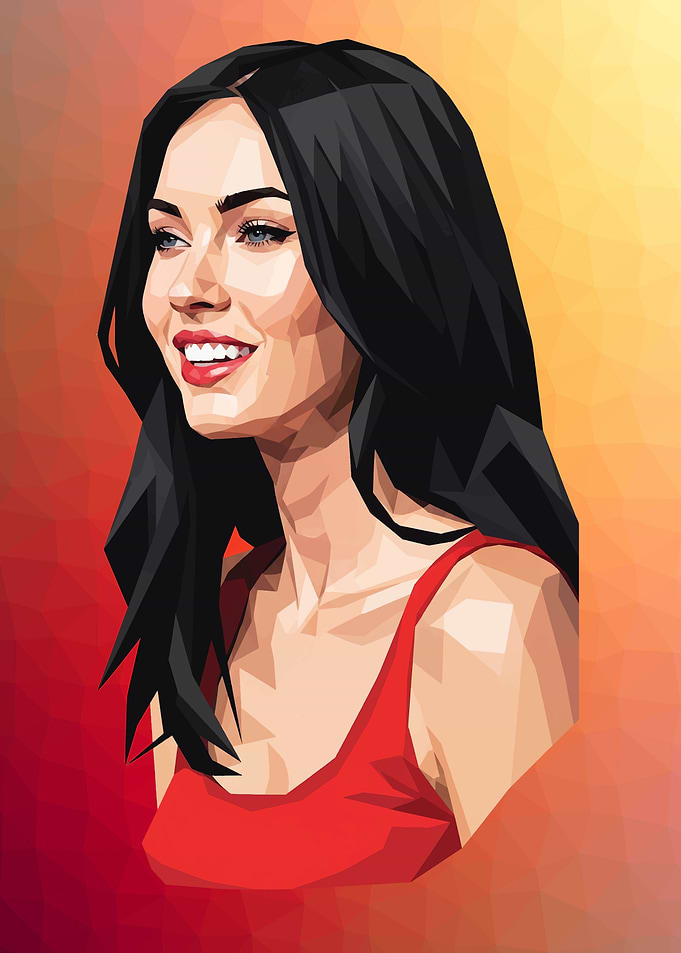 Megan Fox Low Poly Portrait