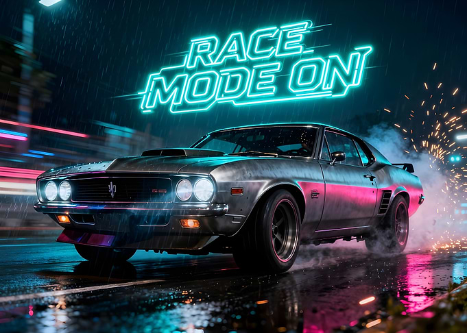 Race Mode On Classic Car