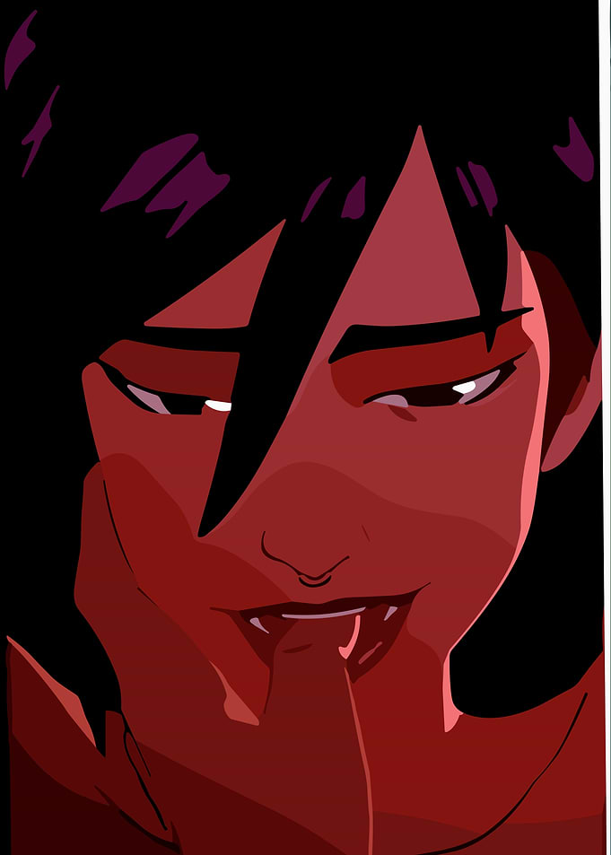 Red-toned Vampire Portrait