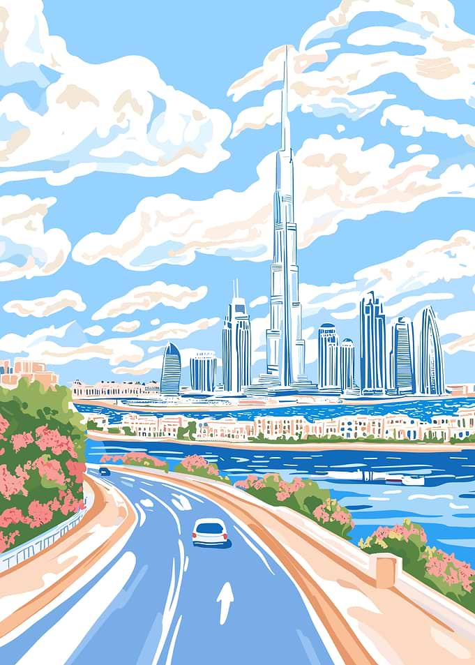Dubai Skyline Illustration