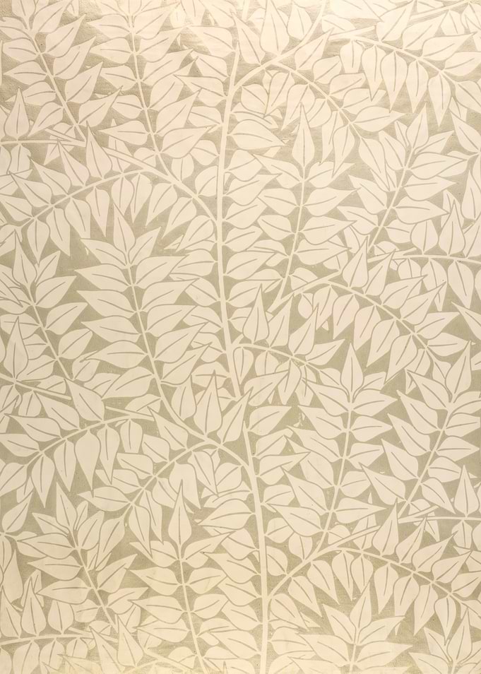 Leafy Pattern in Beige and White, william morris art