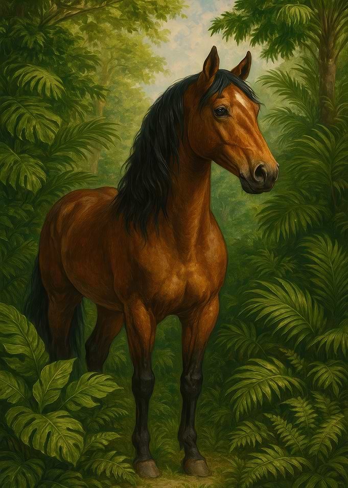 Horse in Jungle Painting