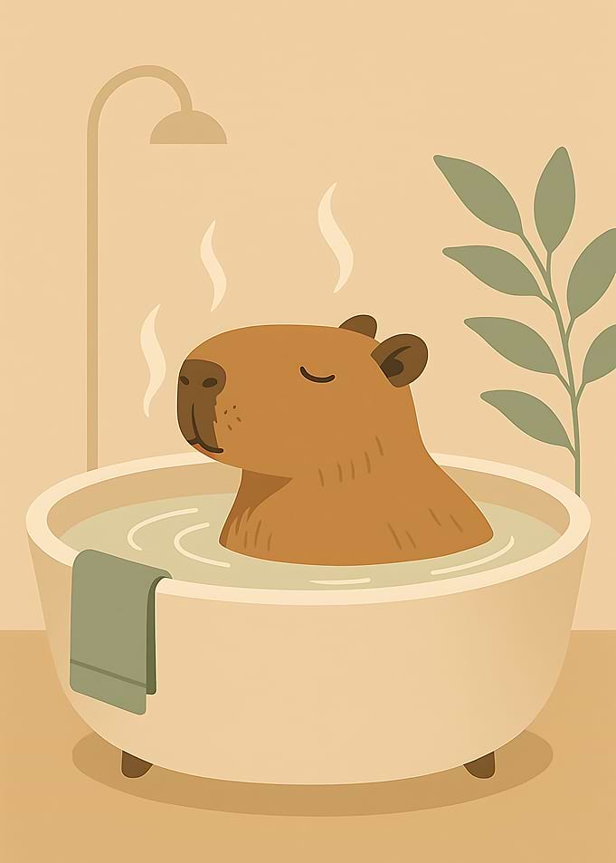Capybara Bath Bathroom Shower Funny Animal Animal
