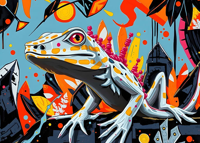 Colorful Lizard Illustration