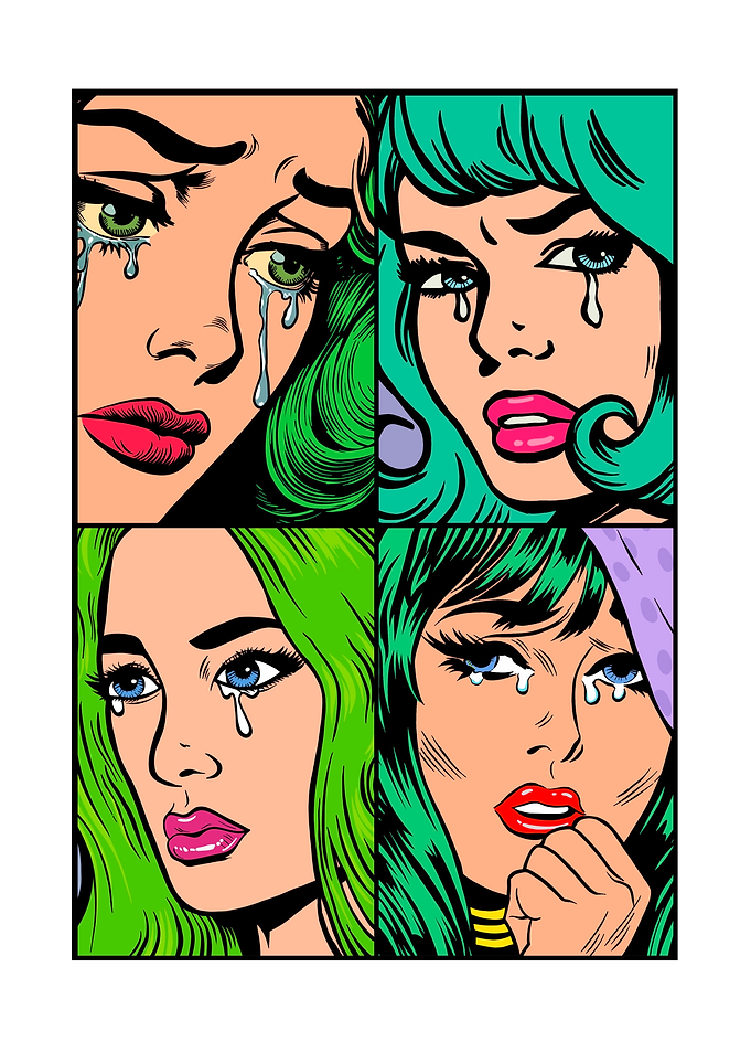 Pop Art Crying Women Collage