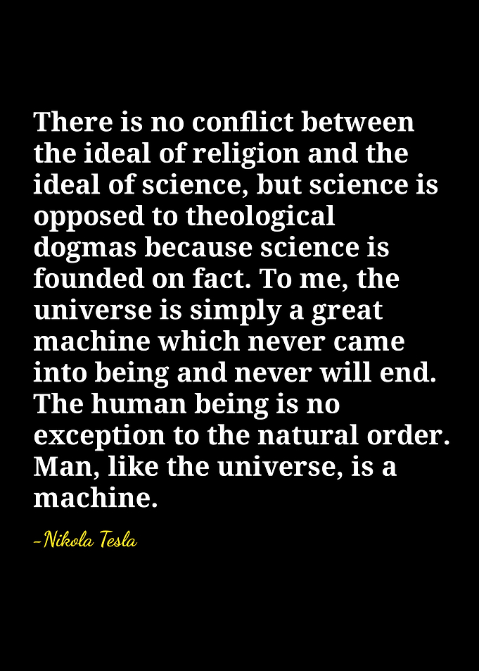 Nikola Tesla Quote: Science and Religion