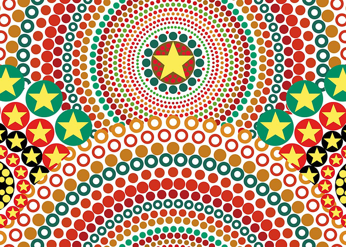 Radiant Sun Multicolored Boho Geometric