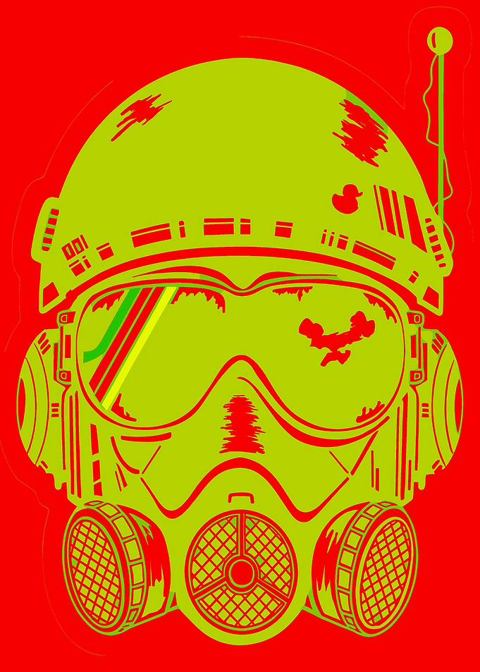 Gas Mask Helmet Graphic Art