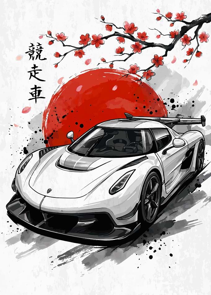 Car Koenigsegg Jesko Japanese Art