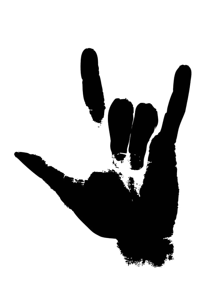I Love You Hand Sign Silhouette