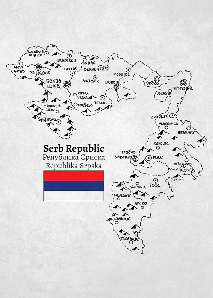 Handdrawn Map of the Serb Republic