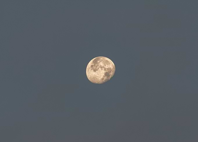 Waxing Gibbous Moon in Dark Sky