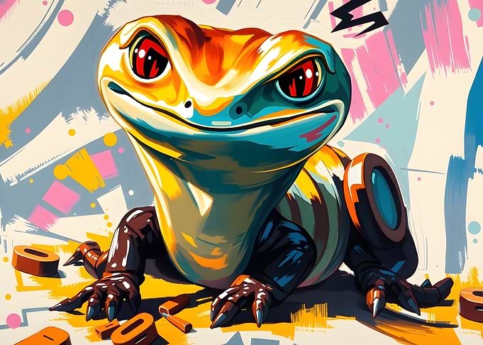 Colorful Cartoon Lizard Illustration