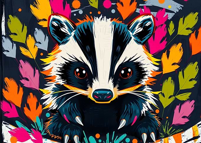 Colorful Raccoon Portrait