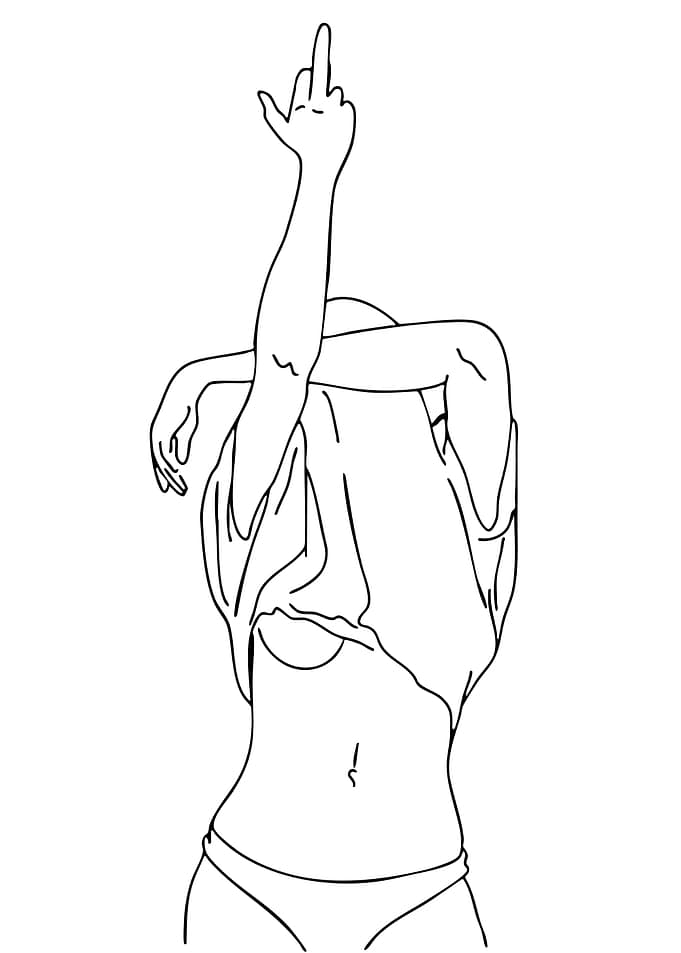 Minimalist Line Art - Middle Finger