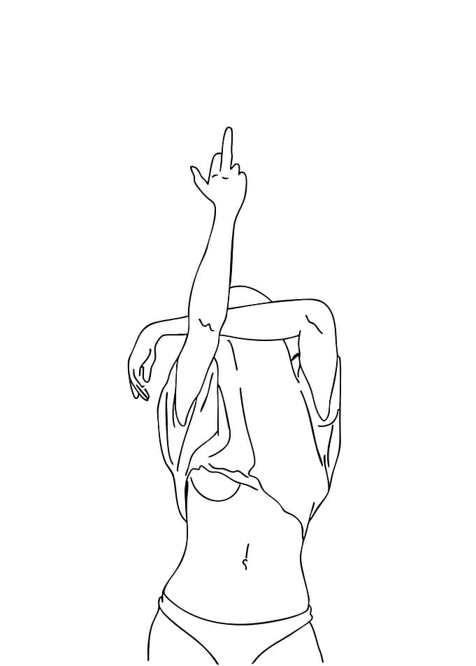 Minimalist Line Art: Woman with Gesture