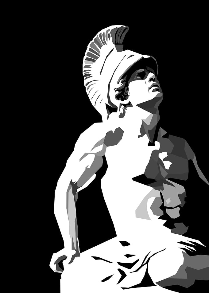 Monochrome Spartan Statue