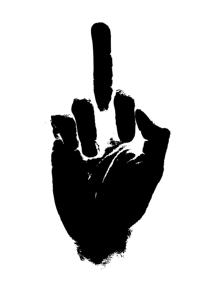 Middle Finger Hand Gesture Silhouette