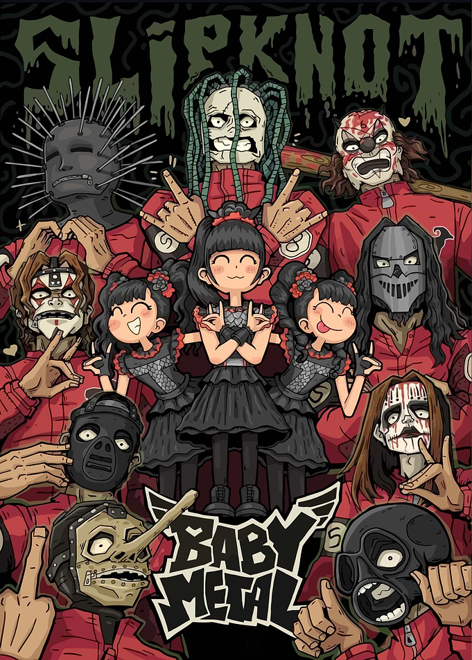Slipknot and Babymetal Crossover Art