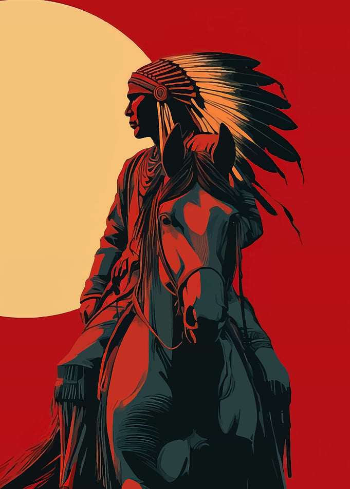 Native American Chief on Horseback