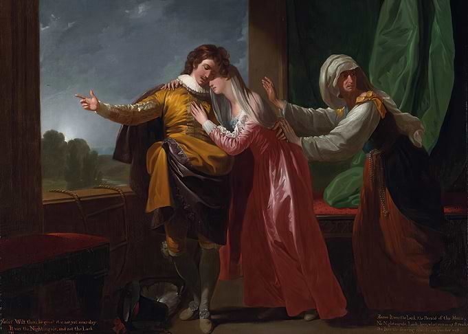 Romeo and Juliet parting scene painting